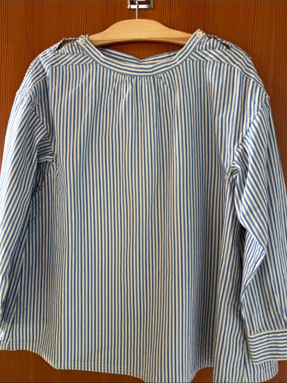 Toast Blue & White Striped Long-Sleeve Top